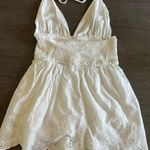 Urban Outfitters White Eyelet Halter Romper Photo 1