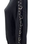 Furst of a Kind  Sweater Knit Open Sleeve‎ Grommet Ring Detail Black Size Medium Photo 5