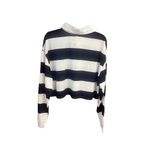 Charlotte Russe  Collard Stripped Crop Top Sz XL Black/Ivory NWT Photo 3