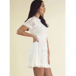 Moon River Anthropologie  White Lace Fit & Flare Boho Dress Size S Small Photo 2
