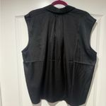 Banana Republic  Black‎ Silk Sleeveless Collar Button Blouse Photo 3