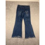 risen patchwork jeans ankle flare raw hem size 32/15 Blue Photo 4