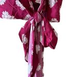 Lush Clothing Lush Ranya Faux Unlined Floral Burgundy Berry Cream White Wrap Cropped XXL #1896 Photo 6