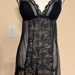 Victoria's Secret Y2K Very Sexy Black Slip Dress Chemise Teddy Large Lace Bow Photo 0