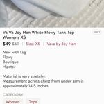 Vava by Joy Han White Flowy Angled Solid Top Beach Summer Shirt Comfy Knit Vacation XS Photo 7