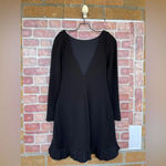 One33 Social Pleated Ruffle Long Sleeve Cocktail Dress size 8 Black Photo 5