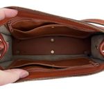 Dooney & Bourke Vintage  Taupe Pebble Leather ‘Large Zip Top’ Crossbody Bag Photo 6