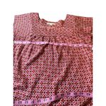 Banana Republic Blouse Top Silk Square Neck Short Sleeve Red Y2K Size Small Photo 2