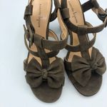 Nanette Lepore Nanette Lapore Brown Leather Strappy Heeled Sandal Womens 6 Bow Coquette Summer Photo 4