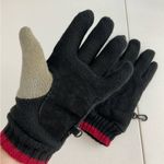 Gap adult black gray red connectable double lined thick soft warm knit gloves Photo 1