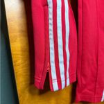 Adidas Red Track Pants with White Stripes Photo 1
