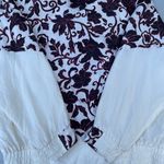 Vintage 90s KDBD White Black Floral Silk Zip Up Jacket Size M Photo 7