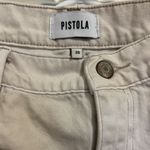 Pistola antique white long denim jean gardening shorts frayed hem sz 26 Photo 1