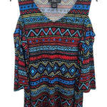 Western Aztec long sleeve cold shoulder blouse Purple Size L Photo 0