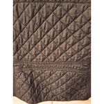 Love Tree Quilted Vest Womens M Black with Brown Trim Mock Neck Pockets Size M Photo 5