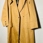 Topshop NWT Top Shop Tan Black Button Front Pockets Long Trench Coat Lightweight Size 2 Photo 6