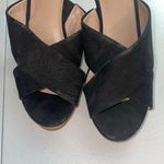 Charles David  Latrice Size 9 Black Wedge Sandals Strappy Suede Womens Photo 2