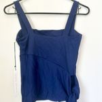 Susana Monaco NWT Navy Blue Wide Strap Tank Top with Side Tie - Small Photo 5