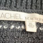 Rachel Roy Black Fringed Striped Sweater XL Photo 5