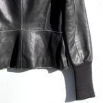 Roots  Women’s Black Leather Zip Front Jacket Size 4 Photo 9