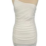 Princess Polly Jocasta White Side Ruched One Shoulder Mini Dress Photo 0