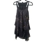 Topshop X KATE MOSS Tiered Patterned Mini Dress Black Sz 2 Photo 1