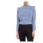 Endless Rose  Size L NWT BLUE CHUNKY WOOL KNIT DETAILED SWEATER $100 Photo 4
