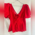 A New Day  Red Polka Dot Women's Top size L super cute top Photo 6