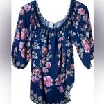 Jealous Tomato Size Medium Floral Top w/Balloon Sleeves & Elastic Stretc… Photo 0