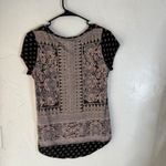 Lucky Brand  Women S/P Black Pink Paisley Boho Short Sleeve T Shirt Top Photo 4