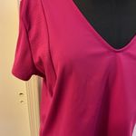 Sincerely Jules 2. Fuchsia Active V-Neck Shirt Short Sleeve Women’s Top Size L Photo 2
