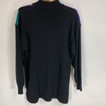 Vintage Black Purple Green Gold Diamond Sweater Sz Medium Photo 5