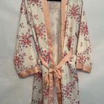 Morgan Lane  x FabFitFun Blush Pink Satin Floral Robe Kimono Style Size S/M Photo 8