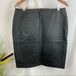 Newport News  100% Leather Black Knee Length Skirt 12 Photo 1