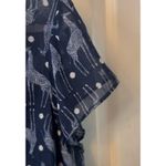 New Directions M Women's Giraffe Print Top Shabby Chic Sheer Coquette Artsy Blue Size M Photo 5