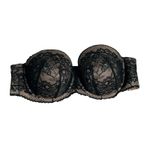 Torrid Curve Strapless Bra Womens 44D Black Sexy Floral Lace Padded Underwire Size undefined Photo 1