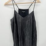 EXPRESS Top Women MEDIUM NWT Dark Grey V-Neck Pleated Sleeveless Lined Photo 8