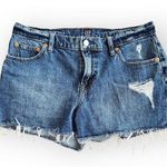 Gap Dark Wash Mid Rise Distressed Ripped Jean Shorts 28 Photo 0