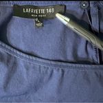 Lafayette 148 NY Kenna Finesse Crepe Dress Navy Blue Tie Sleeve Large l US 10 12 Purple Photo 7