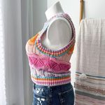 ZARA Multicolor Crochet Knit Crewneck Cropped Sweater Vest Women’s Size Medium Photo 2