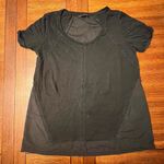 Banana Republic  Slub Black Dual Linen Short Sleeve Shirt Crew Neck Size Medium Photo 5