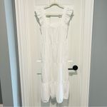 Nation Ltd Camille Easy Sundress White Small Midi Tiered Ruffles Photo 2