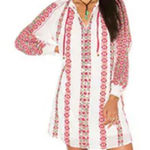 Scotch & Soda  white embroidered red with sequin tassel dress Photo 0