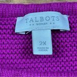 Talbots Fuschia Tunic Sweater 100% Cotton Ribbed - Size 2X Photo 4