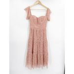 Dress the Population River Blush Pink Off Shoulder Eyelet Tiered Midi Dress NWT Photo 2