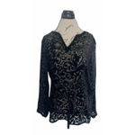 French Laundry Womens Top Blouse Size Medium Black Velvet Victorian Dark Gothic Photo 3