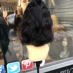 Human hair Wig Virgin Remy natural bangs bob wig Brown Size 12 Photo 1