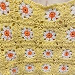 Altar'd State  Yellow Floral Crochet Crop Top Photo 4