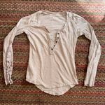 Mudd  PALE PINK HENLEY LONG SLEEVE LACE DETAIL Photo 0