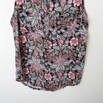 Loft [] Gray Pink Paisley Print Split Neck Sleeveless Blouse Work Size Medium M Photo 7